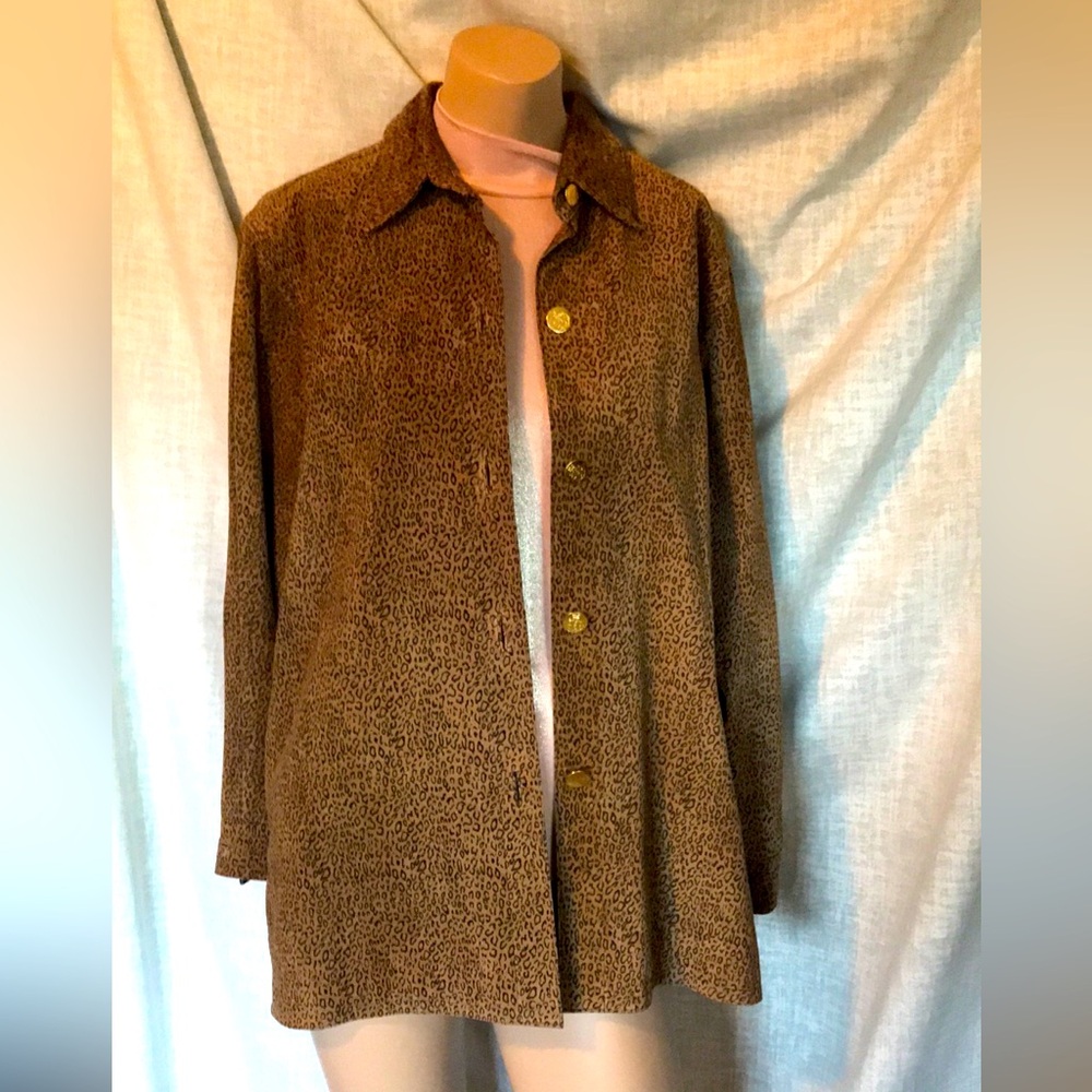 Nancy Lord printed Suede Shacket in mint condition.